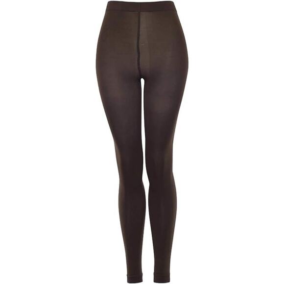 Italian Cotton Blend FOOTLESS Tights Small Espresso B.ella Erika Opaque Hosiery - Picture 2 of 6